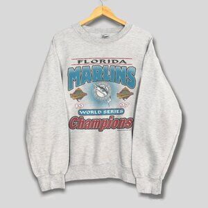 1997 Florida Marlins Distressed’s Single Stitch World Series Rust Sweatshirt